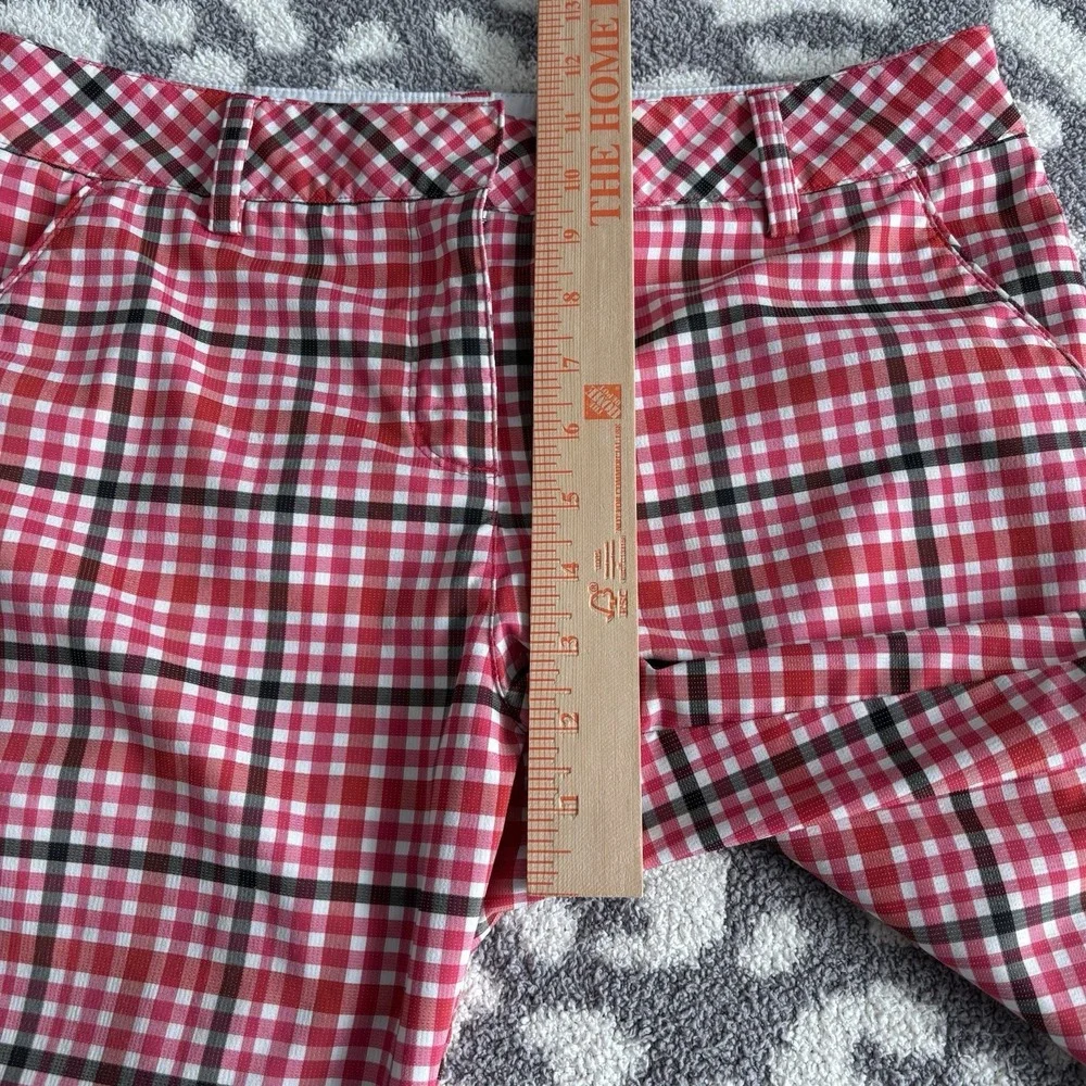 Puma Sportlifestyle Womens Red Plaid Golf Shorts Size 6 Gingham Performance